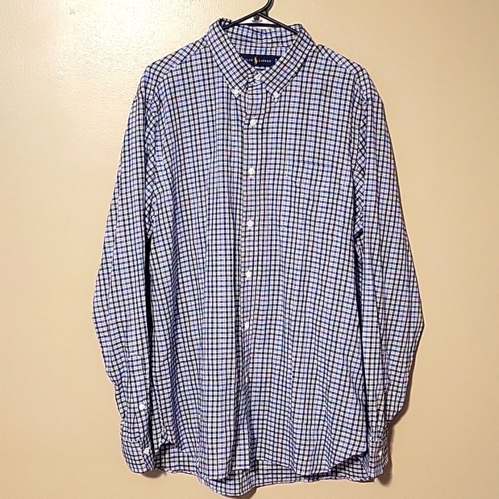Ralph Lauren Button Down Longsleeve Shirt Multicolor Plaid Mens Size XL